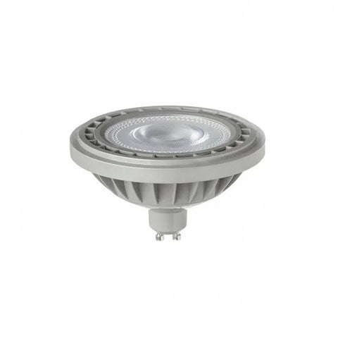 LED ES111 GU10 12W 3000K, harmaa valonlähde, energiatehokas ja pitkäikäinen.