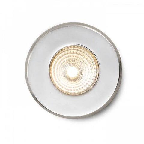 MERGO R upotettu LED-kohdevalaisin, kromipinta, 6.5W, IP44, 3000K.