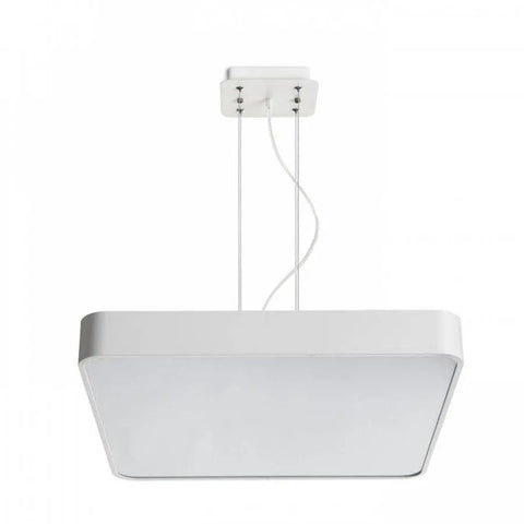 Valkoinen MENSA SQ 48 LED-riippuvalaisin, moderni ja minimalistinen muotoilu.