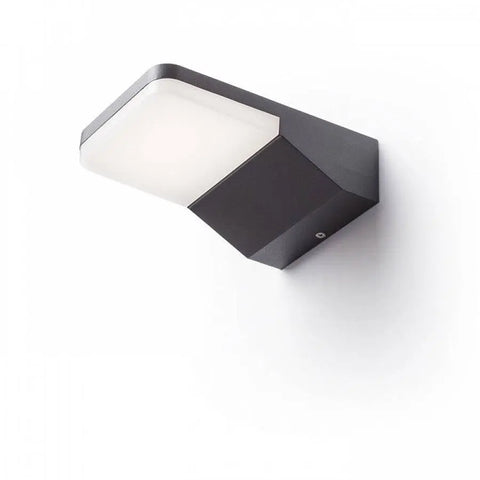 VIRGO LED-seinävalaisin sivulta katsottuna, tummanharmaa runko ja opaalinvärinen pohja.