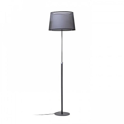 ESPLANADE säädettävä lattiavalaisin musta/valkoinen varjostin, kromattu runko, moderni design.