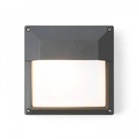 DELTA 215 seinävalaisin tummanharmaa, neliönmuotoinen, energiatehokas LED E27, IP54-suojaus, ulkokäyttöön