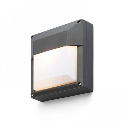 Sivuprofiili DELTA 215 seinävalaisimesta, tummanharmaa runko, energiatehokas LED-valaistus, IP54-suojaus