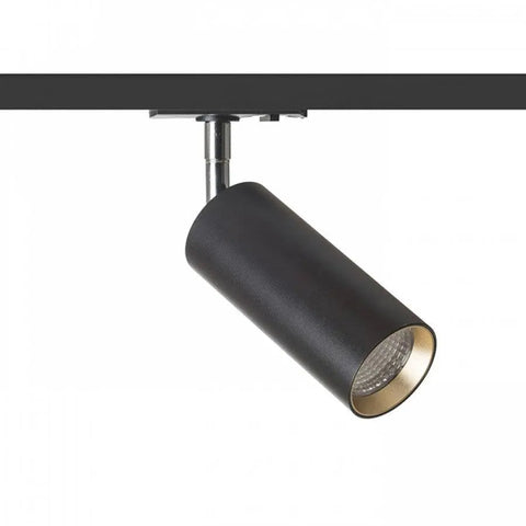MAVRO musta LED-kohdevalaisin 1-vaihekiskoon, tyylikäs ja tehokas 12W valaistus