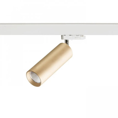 MAVRO kultainen LED-kohdevalaisin 3-vaihekiskoon, ylellinen design