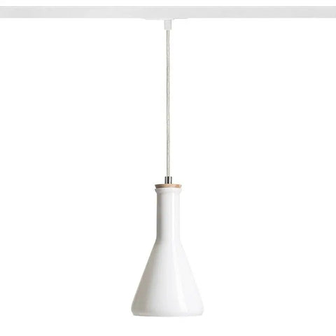 PULIRE CON riippuvalaisin 1-vaihekiskolle, opaalilasi/puu, E14 - Nordic Lumen