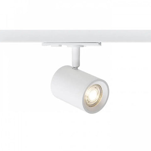 Tyylikäs CADENZA valkoinen kiskovalaisin himmennettävällä LED GU10 10W lampulla, kirkas ja kohdennettu valo.