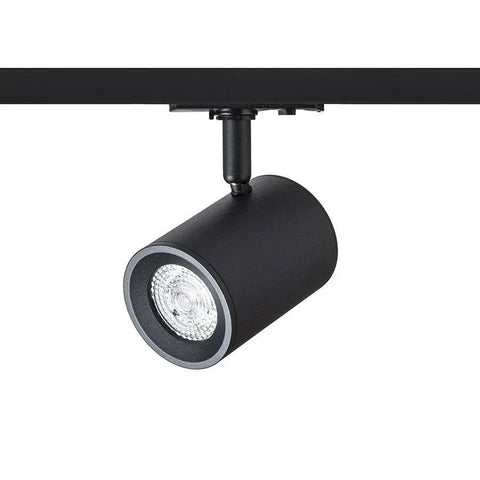 CADENZA 1-vaihekiskovalaisin musta LED GU10 10W, tyylikäs ja energiatehokas kohdevalaistus olohuoneeseen.
