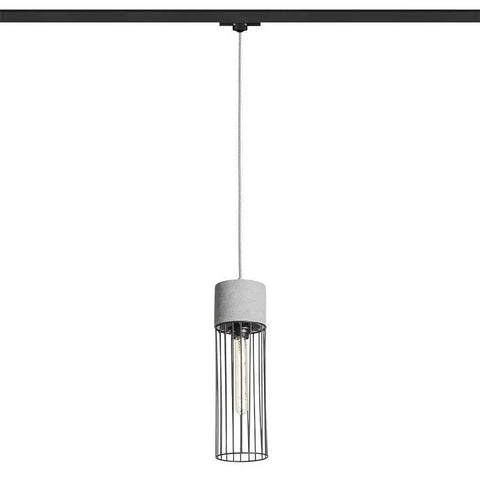 BURTON 3-vaihekiskovalaisin, teollinen betoni/musta design - LED E27 11W, valkoinen tausta