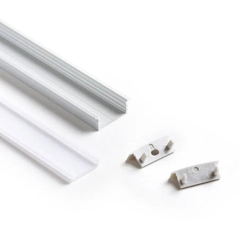 LED-profiilin kiinnikkeet ja lisävarusteet, helppo asennusratkaisu LED-nauhojen kanssa.