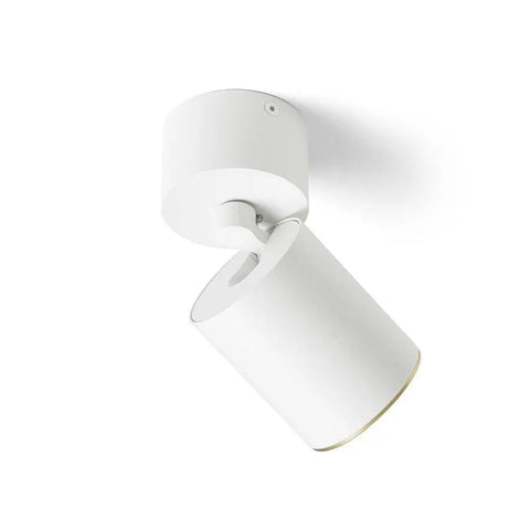 Kääntyvä valkoinen kattospotti GU10 LED-valonlähteellä ja modernilla designilla.