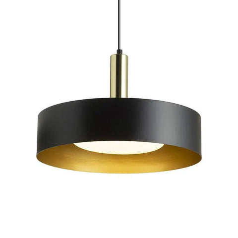 GIULIA 40 musta ja kullanruskea riippuvalaisin, messinkiset yksityiskohdat, pyöreä metallinen varjostin, ripustuspituus 120 cm, E27-kanta.