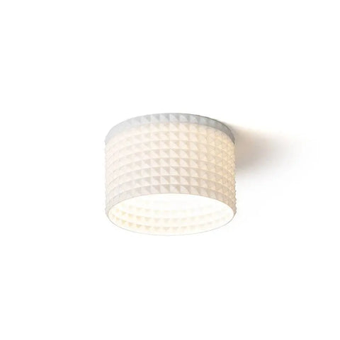 Valkoinen Eco PLA MARENGA RD3 60 upotettu LED-valaisin – Ympäristöystävällinen, 3D-tulostettu PLA-materiaalista valmistettu upotettava LED-valaisin, valkoinen pinta.