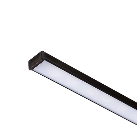 LED-profiili G pinta-asennettava, musta mattapintainen akryylidiffuusorilla.