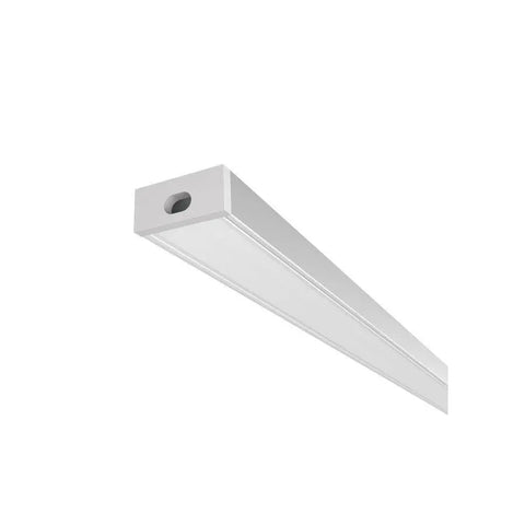 LED-profiili G pinta-asennettava, anodisoitu alumiiniprofiili, johdon reikä päädyssä.
