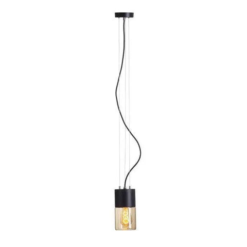 QUINN riippuvalaisin musta meripihkalasi 230V LED E27 11W IP54 - Nordic Lumen