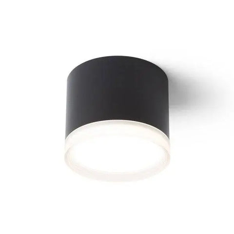 MEMA kattoasennettava valaisin, musta satiini alumiinirakenne, matta-akryylireuna, yhteensopiva GX53 LED-valonlähteiden kanssa.