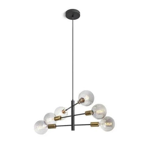 ARTEMIA 6 riippuvalaisin musta harjattu messinki 230V LED E27 6x15W - Nordic Lumen