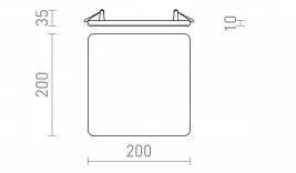 BJORK SQ 20 Upotettu LED-valaisin - tuotteen mitat ja upotussyvyys 4.5 cm