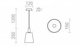 BELLINI L Riippuvalaisin - tuotteen mitat ja ripustuspituus 120 cm