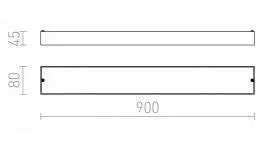 Tekninen piirros MARINA LED 90 seinävalaisimesta, mitat ja asennusohjeet