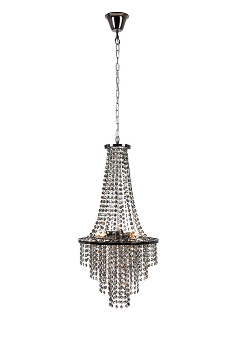 ALLINGTON Chandelier 3L Black Chrome/Smoke 