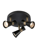 FOLIE Ceiling Round 3L Black/Antique Brass