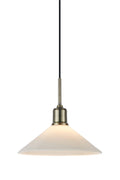 VELA Pendant 1L Antique Brass/ Shiny White