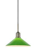 VELA Pendant 1L Antique Brass/Green