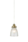 BELLIS Pendant 1L Clear/Antique Brass
