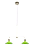 VELA Pendant 2L Antique Brass/ Green