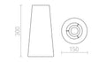 CONNY 15/30 pöytävalaisin varjostin Polycotton musta/valkoinen PVC max. 23W – valmistajan mittapiirros (R14533)
