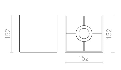 TEMPO 15/15 varjostin Polycotton musta/valkoinen PVC max. 28W – valmistajan mittapiirros (R14538)