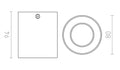 MANTOVA I taklampa 230V LED GU10 7W – måttskiss