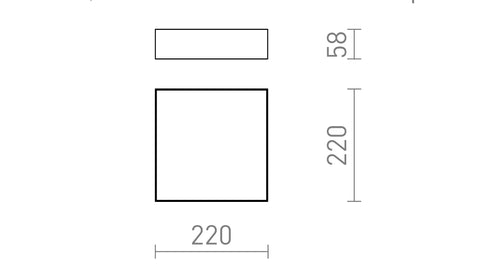 LARISA SQ 22 kattovalaisin LED 20W, himmennettävä, valkoinen/musta – valmistajan mittapiirros (R13487,R13488)