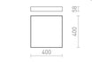 LARISA SQ 40 katto valkoinen/musta 230V LED 50W 3000K – valmistajan mittapiirros (R13489,R13490)