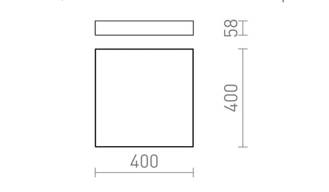 LARISA SQ 40 katto valkoinen/musta 230V LED 50W 3000K – valmistajan mittapiirros (R13489,R13490)