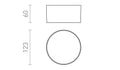 LARISA OUT 12 pinta-asennettava 230V LED 10W IP65  3000K 4000K 5700K – valmistajan mittapiirros (R14124,R14123)