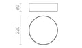 LARISA OUT 22 pinta-asennettava 230V LED 20W IP65  3000K 4000K 5700K – valmistajan mittapiirros (R14126,R14125)