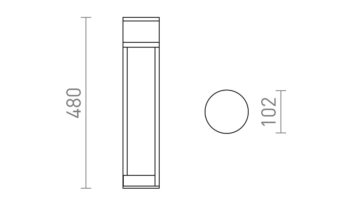 JEAN 50 pollarit pistorasioilla tummanharmaa 230V LED G9 5W IP54 – valmistajan mittapiirros (R14173)