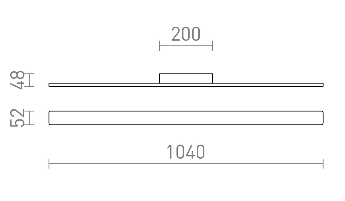 Rendl BONAREA 104 LED-ulkovalaisin seinään tai kattoon – valmistajan mittapiirros (R14192)