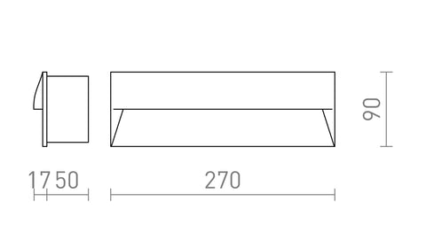 REP 27 upotettu 230V LED 10W 90° IP65 3000K – valmistajan mittapiirros (R14207,R14206)