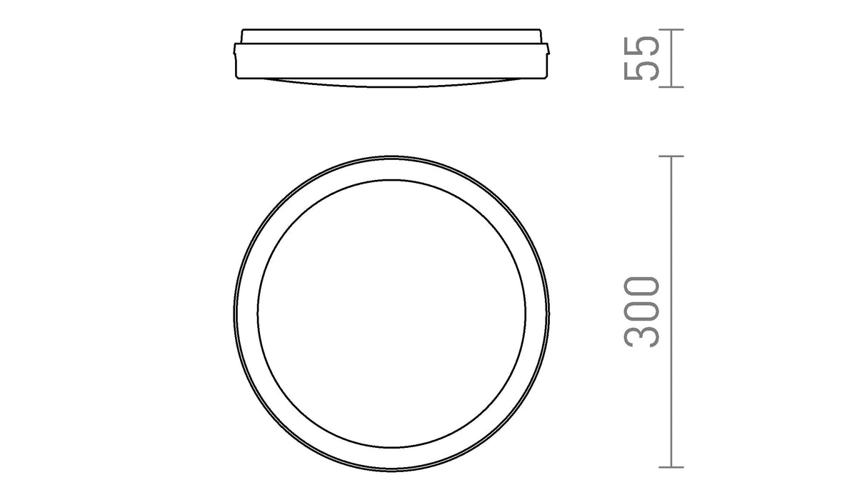 Rendl SONO 30 LED-utomhusarmatur, justerbar färgtemperatur – måttskiss
