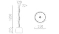 ORLANDO 35 riippuvalaisin kirkas 230V LED E27 24W – valmistajan mittapiirros (R14395,R14396)