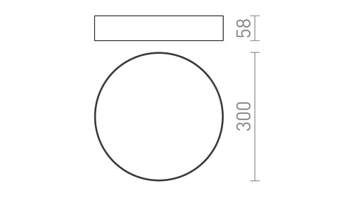 Rendl LARISA R 30 LED-kattovalaisin, säädettävä värilämpötila – valmistajan mittapiirros (R14358,R14359,R14357)