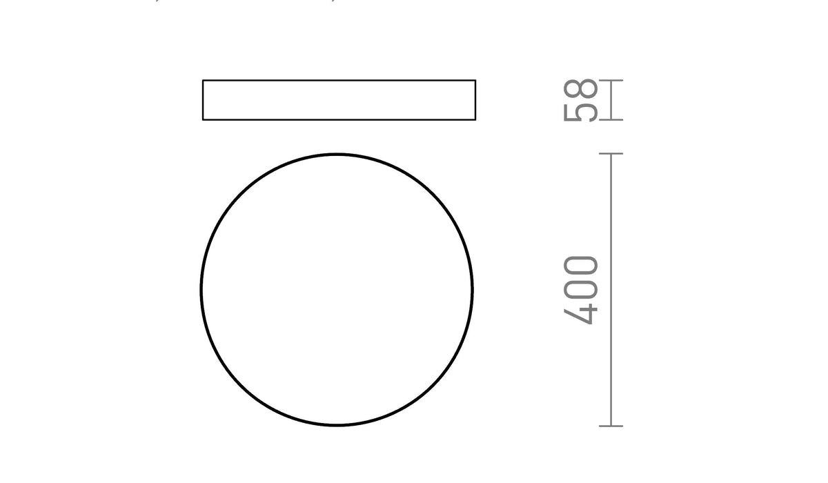 Rendl LARISA R 40 LED-kattovalaisin, säädettävä värilämpötila – valmistajan mittapiirros (R14362,R14360)