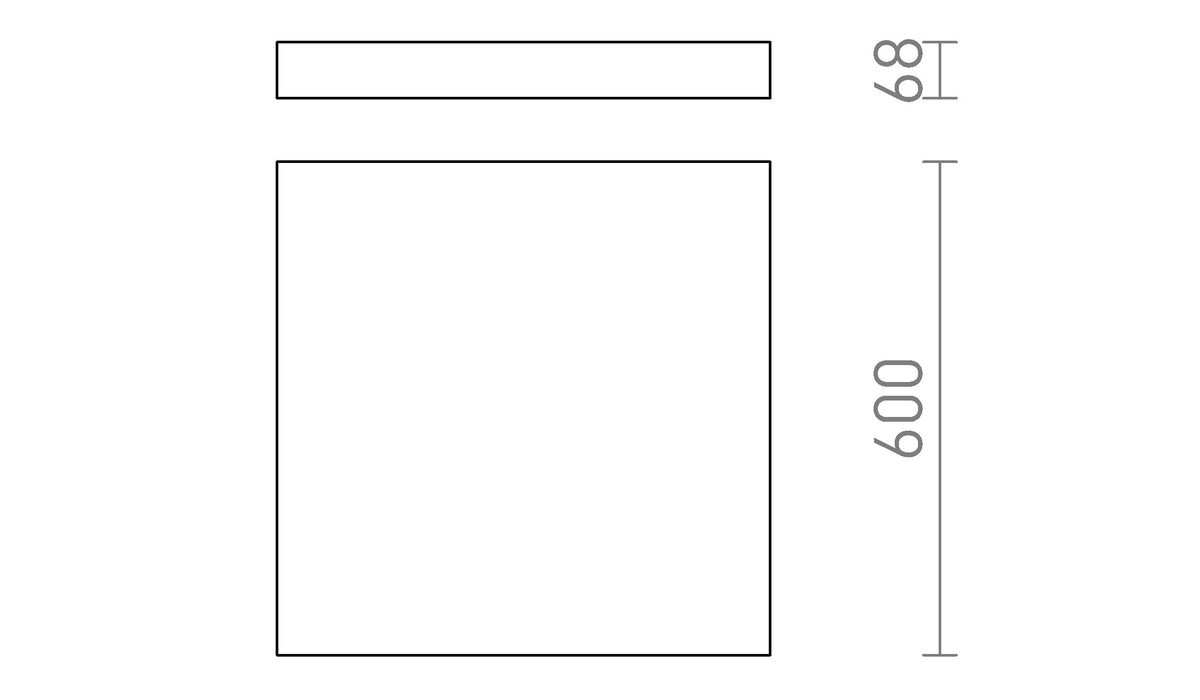 Rendl LARISA SQ 60 3CCT DIMM dimbar LED-taklampa – måttskiss