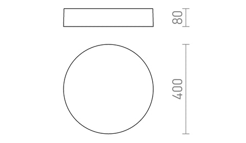 Rendl SOLIS 40 HIMM LED-kattovalaisin – valmistajan mittapiirros (R14343,R14344,R14342)