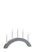 ATLE Wooden Candlestick 5 Grey 