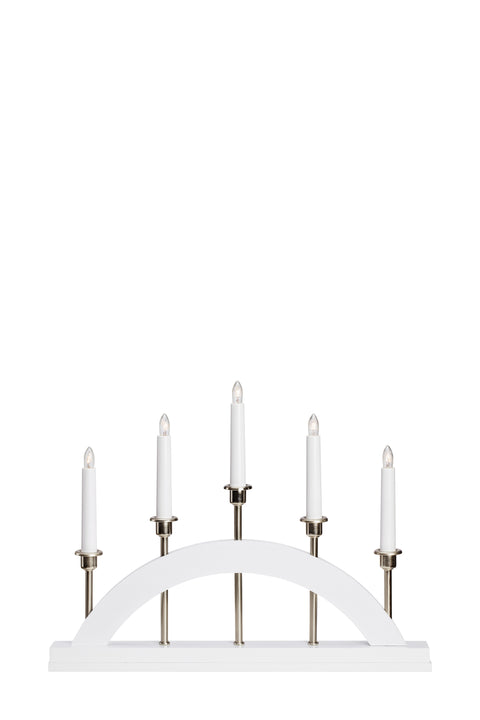 BRIDGE Candlestick 5L White/Steel